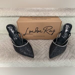 EUC London Rag Iris Black Glitter Women's Shoes size 10
